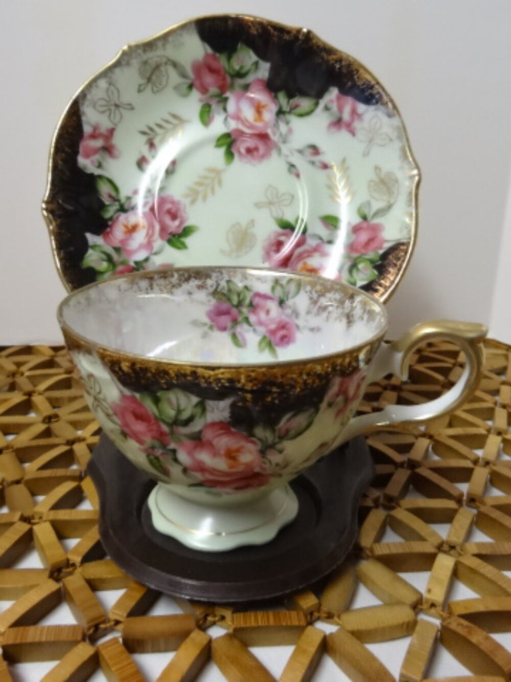 Vintage Tea Cup and Saucer Registered Celebrate, Made in Japan